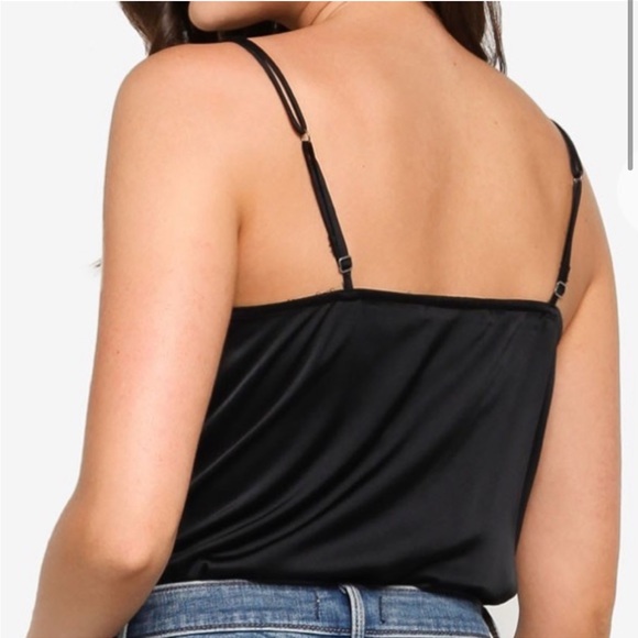 Abercrombie & Fitch Wrap Lace Cami Bodysuit Black M - Picture 2 of 4